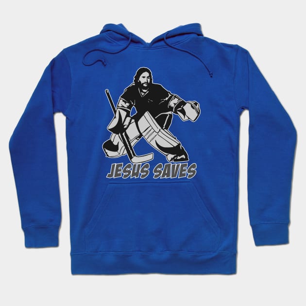 Jesus Saves Hockey Goalie Hoodie by Pittih